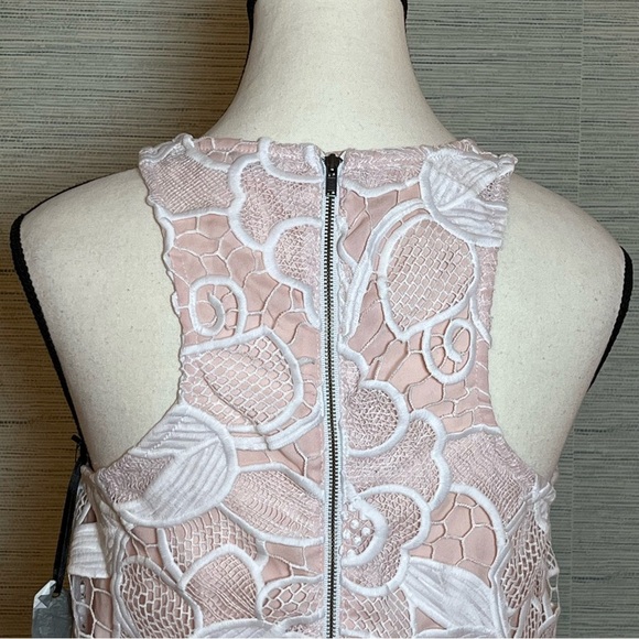 Revolve Lovers + Friends NWT Caspian Lace Dress Size S Cream Pink Racerback - Picture 5 of 9